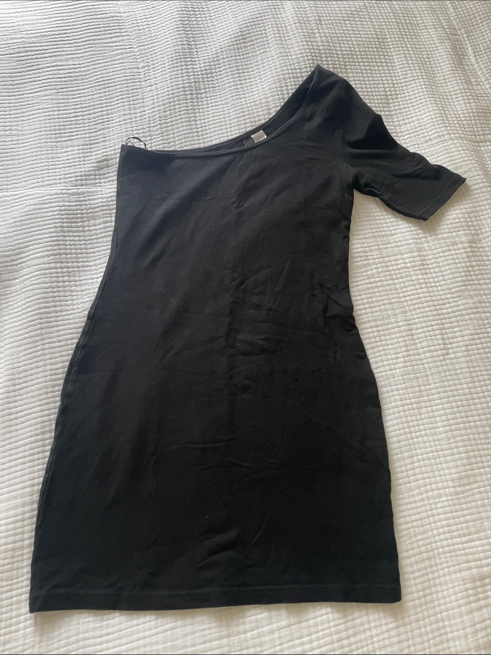 H&M Black One-Shoulder Mini Bodycon Dress